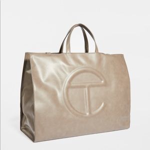 Authentic Telfar large shopper tote, gray